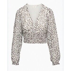 Wilfred Aritzia Wistful Blouse In Animal Print Size L Work School Casual Date